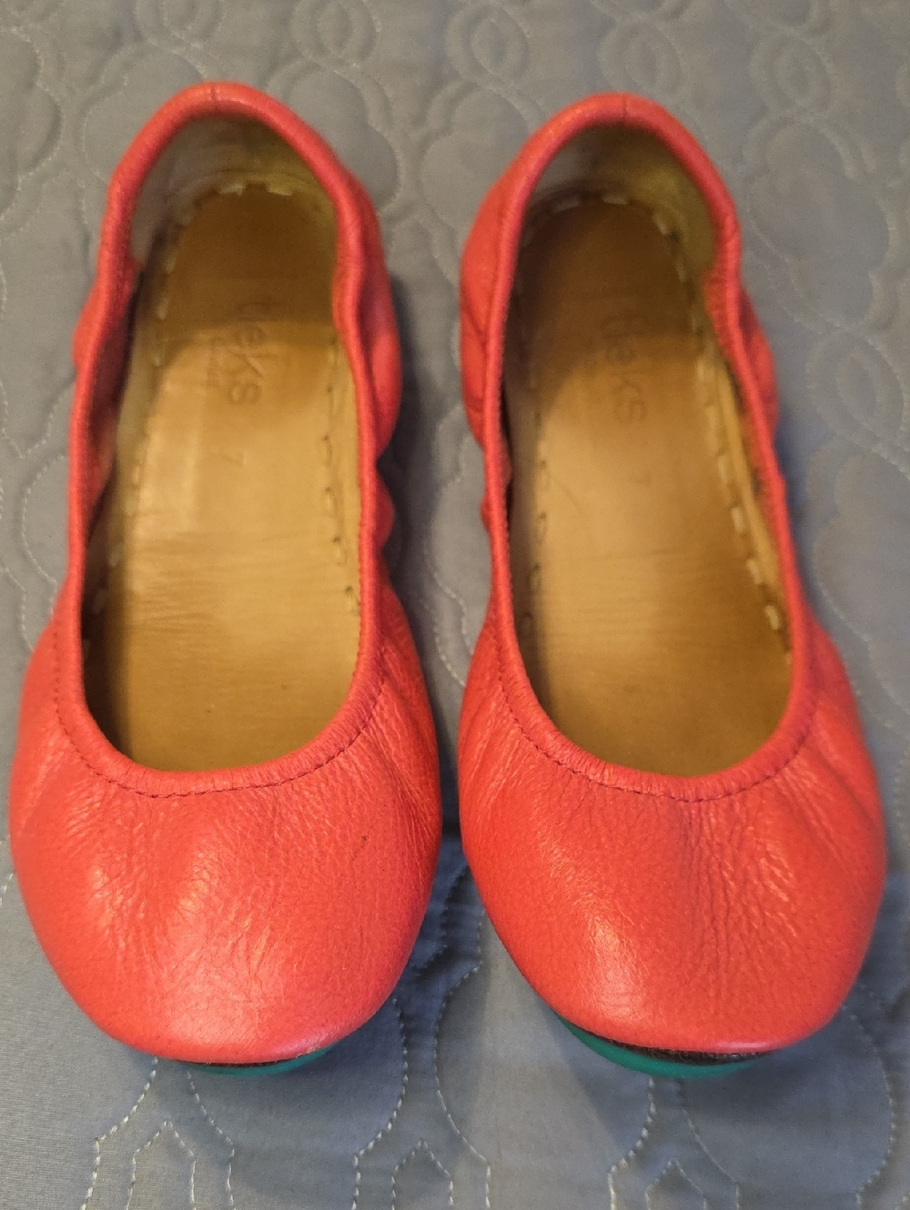 Women’s Coral Leather Ballet Flats